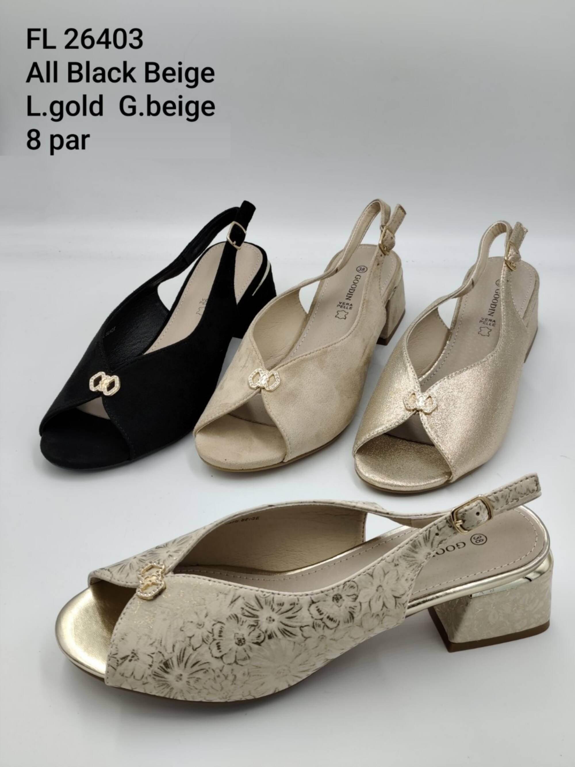 Sandały na obcasie damskie Roz 36-41/ 8 par